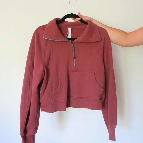 lululemon athletica Tops - Lululemon Athletica Burgundy Half-Zip Sweatshirt